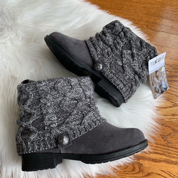 Muk Luks Shoes - MUK LUKS Women's Pattrice Boots Grey Marl size 7